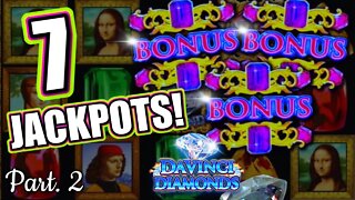 7 HANDPAY JACKPOTS on $100 MAX BET!! ​High Limit Davinci Diamonds Slot Machine