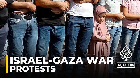 Palestinians in the Occupied West Bank are demonstrating against Israel's bombing of Gaza