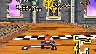 Crash Nitro Kart (GBA) - Clockwork Wumpa Relic Race Gameplay