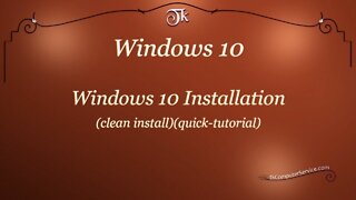 Windows - How to Install Windows 10 (clean install) (quick tutorial)