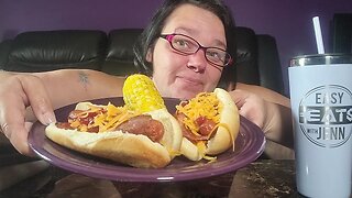 hot dogs and corn for lunch before work 🌭🌭🌽🌽 mukbang