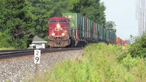 CSX Intermodal Double-Stack Train with Canadian Pacific Power from Bascom, Ohio August 30, 2020