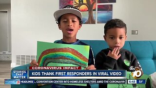 Kids thank first responders in viral video