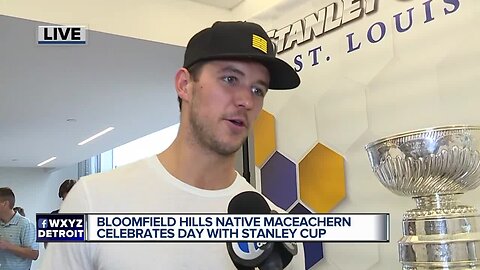 Former Brother Rice, MSU star Mackenzie MacEachern celebrates with Stanley Cup