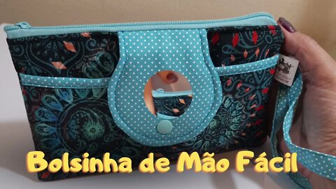 Como Fazer Bolsinha de Mão Porta Celular Fácil Iniciantes. Com Bolsinho Interno e Bolso frontal.