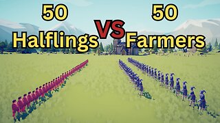 50 Halflings Versus 50 Farmers || Totally Accurate Battle Simulator