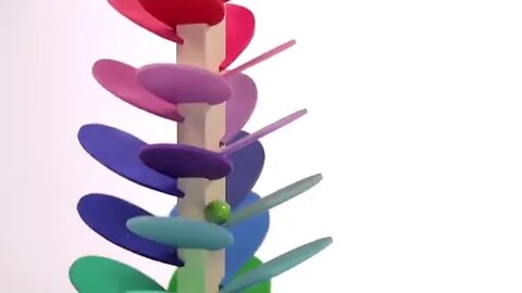 Kids Montessori Educational Wooden Music Tree Toys Detachable Rainbow Petal Rolling Ball Track Sound