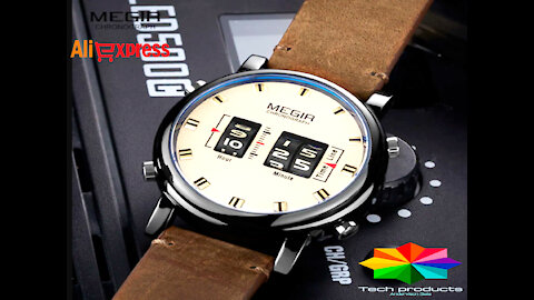 MEGIR 2019 Luxury Drum Roller Wristwatch Watch Luxury Watch