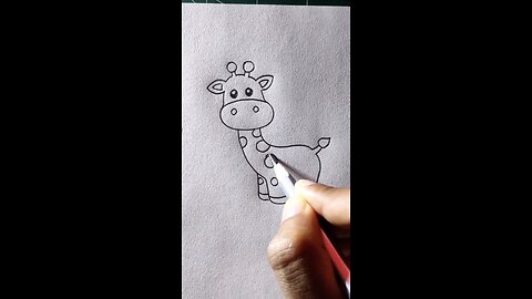 Easy giraffe drawing for kids