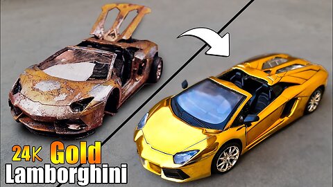 Restoration LAMBORGHINI AVENTADOR to 24k Gold