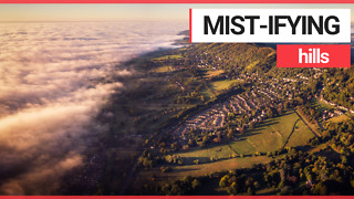 Photographer captures stunning drone footage of mist rolling over the Malvern Hills