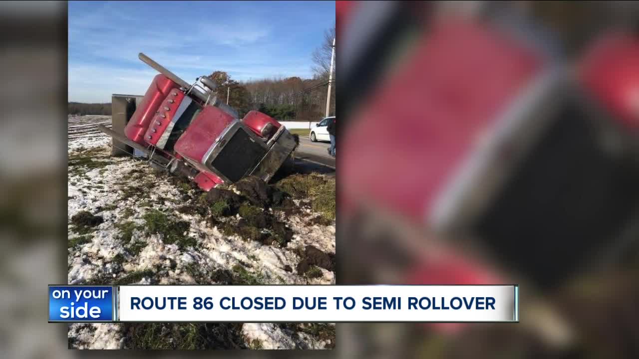 State route 86 shut down in Lake County after semi-tractor crash