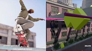 Skate vs Riders Republic skateboarding Gameplay comparison