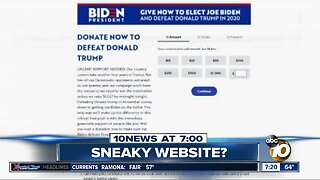 Berniesander.com takes you to a Joe Biden donation page?