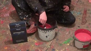 Mixing All Purpose Filler with Red Paint 4