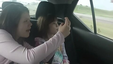 My nieces #first #tornado , and we drove though it!