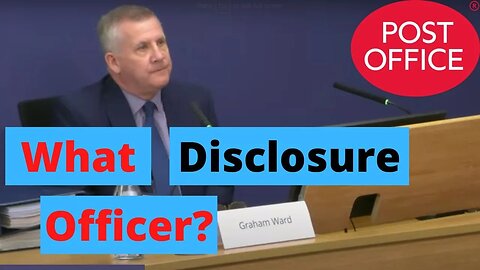 Post Office Security Manager - 'What Disclosure Officer!?'