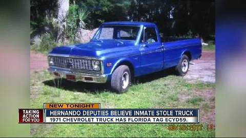Escaped inmate may have stolen truck