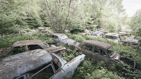 Sweden’s Spooky Car Graveyard