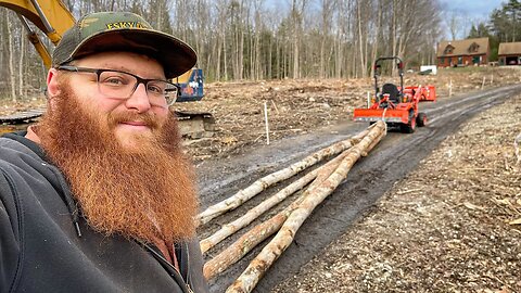 Moving Logs With A Kubota That's Way Too Small