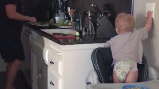 Baby Boy Turns Off Light Switch