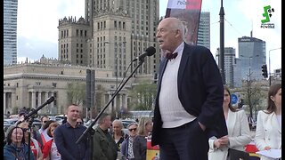 Janusz Korwin-Mikke: Czy Polacy to idioci walczący za wolność waszą i naszą? Nie będziemy mięsem armatnim dla USA i UK! Marsz "Polska za Pokojem" 06.04.2024