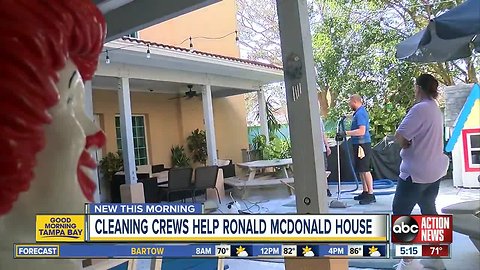 Crews donate time to clean St. Pete's Ronald McDonald Houses