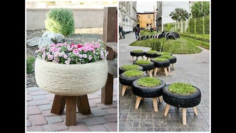 Reuse old tires for home decoration