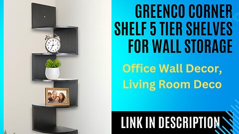 Greenco Corner Shelves for Wall Storage Bedrooms and Living Rooms, Office Wall Decor
