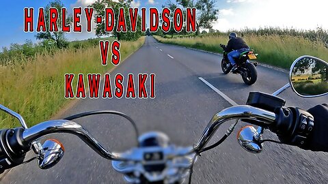 Harley-Davidson Softail Standard VS Kawasaki Z900, Evening cruise Motorcycle Vlog. Rutland UK 2021