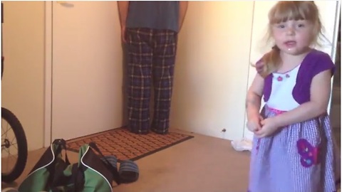 Little girl puts uncle in time out for saying bad word