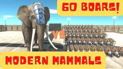60 Boars vs Modern Mammals Units - Animal Revolt Battle Simulator