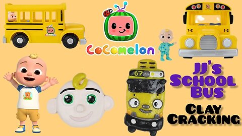 Cocomelon Wheels on the Bus School Version | JJ School Bus Clay Cracking | 귀여운 코코멜론 스쿨버스 클레이 크래킹