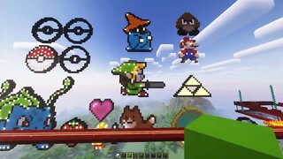 How to build a Triforce in Minecraft 1.19 (Pixel Art Tutorials) Link The Legend of Zelda SMP Server
