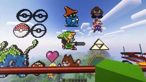 How to build a Triforce in Minecraft 1.19 (Pixel Art Tutorials) Link The Legend of Zelda SMP Server