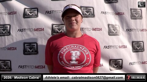 2026 Madison Cabral 3.5 GPA - First Base & Outfielder Softball Recruiting Skills Video Firecrackers