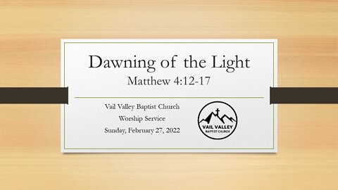 Sunday, Feb 27, 2022 Worship Service