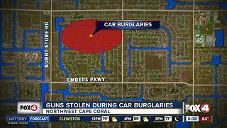 Guns stolen during car burglaries in Cape Coral