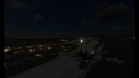 MSFS VR, DC-3 Yellowknife to Hay River, Canada at night