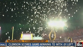 Clemson scores game-winning touchdown with one second left