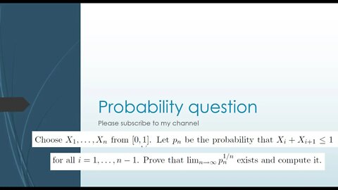 hard probability question x i+x i+1 less than 1 in higher dimension