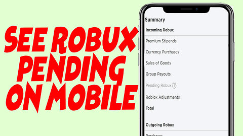 How To See Pending Robux On Mobile