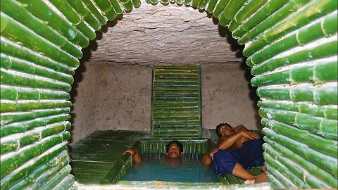 Dig Cliff to build Mini Bathtub Pool in Underground Secret House