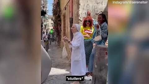 Italian nun splits up two female models kissing for a photoshoot calling it 'the devil's work'