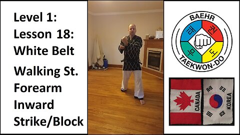 Baehr Taekwondo: 01-18: White Belt: Walking Stance - Forearm Inward Strike Block