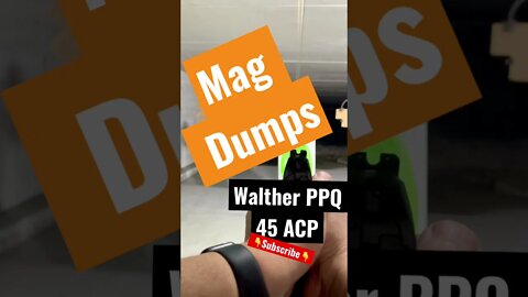 Walther PPQ Pistol Mag Dumps .45 ACP #shorts