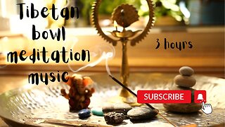 Tibetan bowl meditation music for relaxation. Singing bowl warm pad. Spa, yoga, sleep, massage
