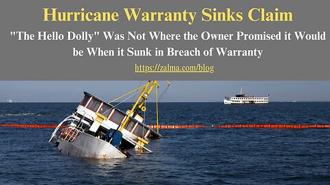 Hurricane Warranty Sinks Claim