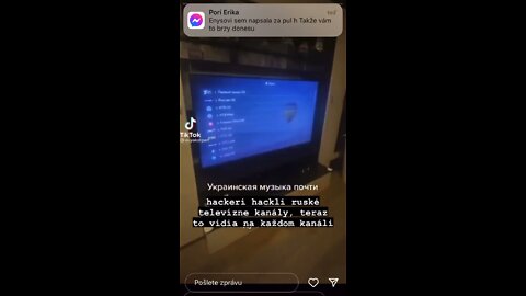 Russian state television channels have been hacked to play Ukraine national anthem.
