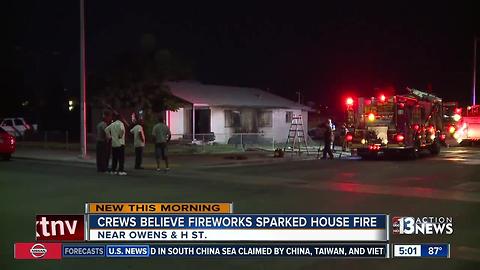 Fireworks possibly to blame for North Las Vegas house fire